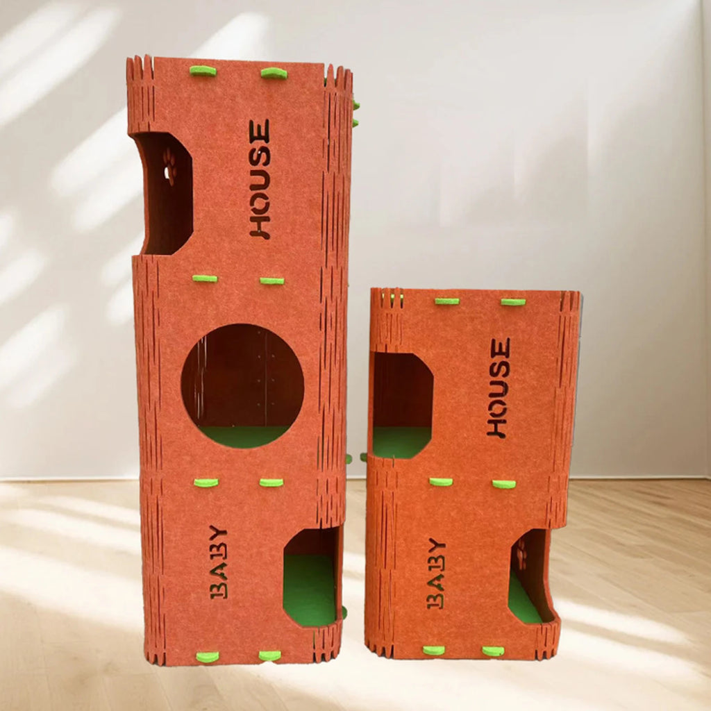 Cat tree covered hideaway bed | PatLab