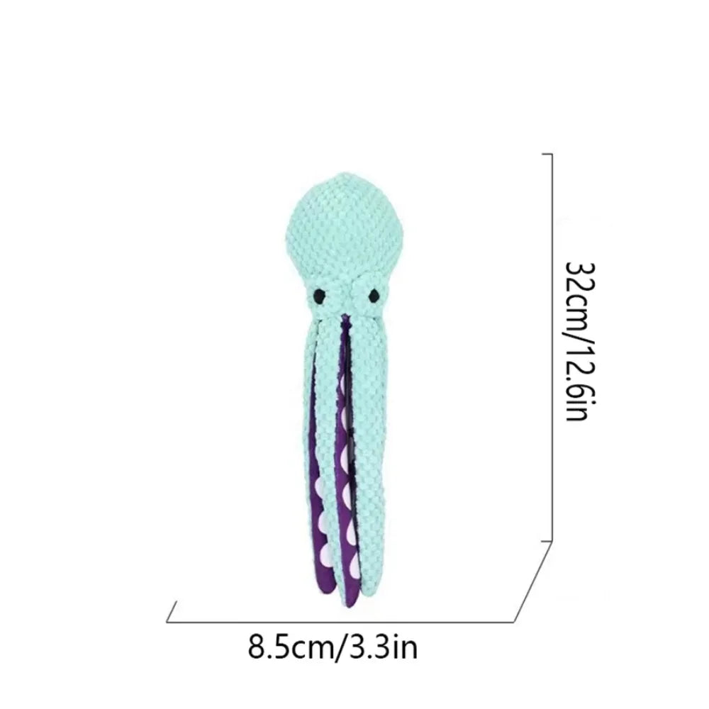 Squeaky Octopus Plush Chew Toy for Dogs