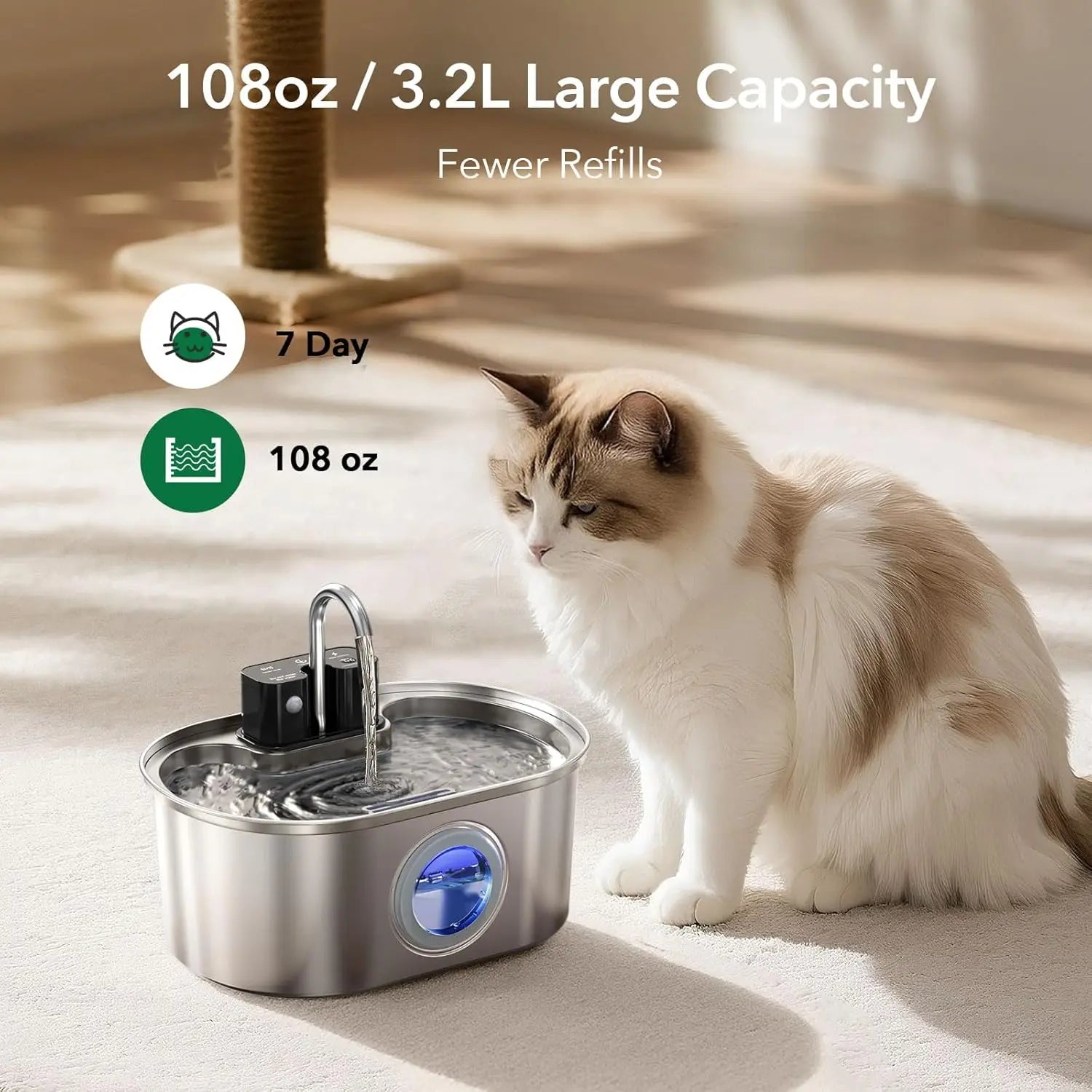 Stainless Steel Automatic Pet Water Fountain