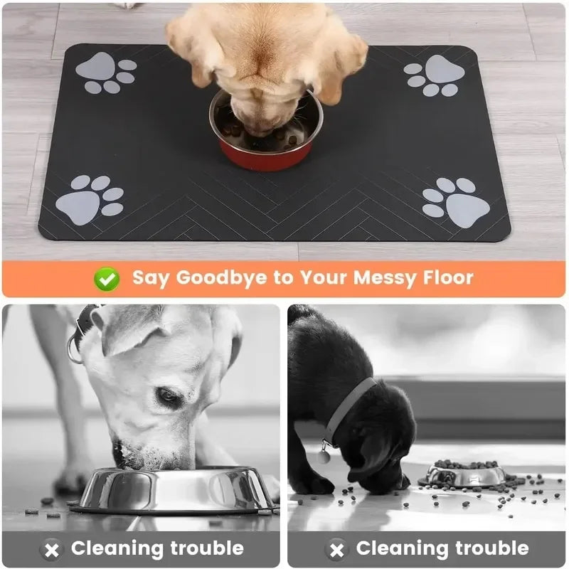 Absorbent Waterproof Pet Feeding Mat close-up