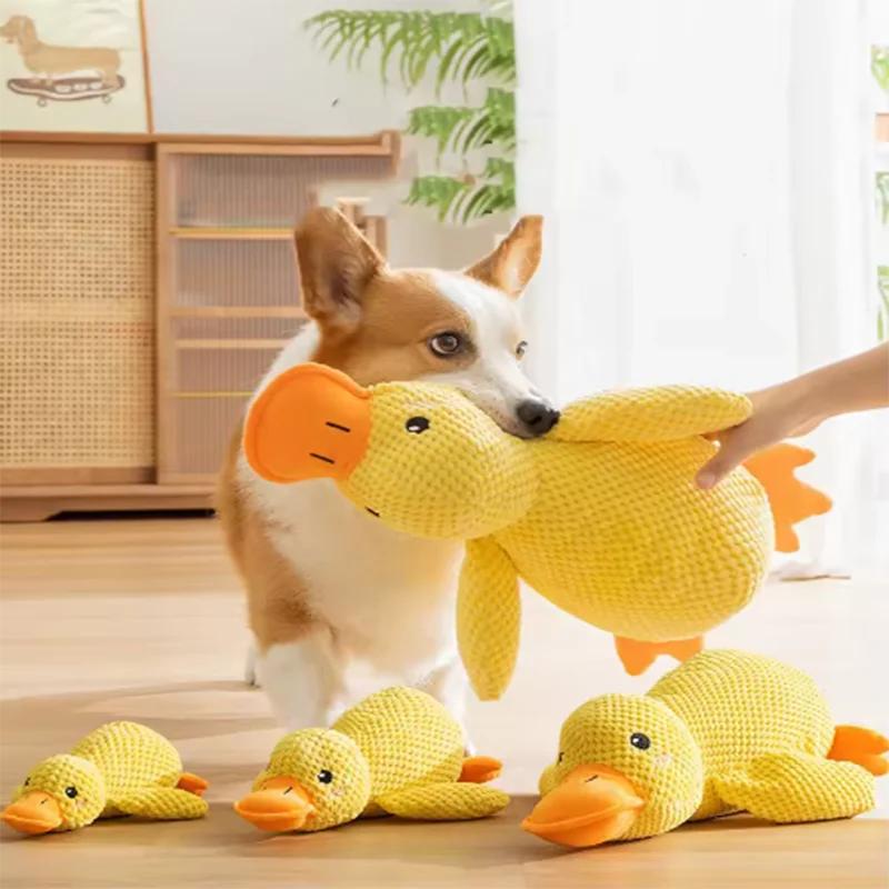 Huggable calming duck plush companion toy
