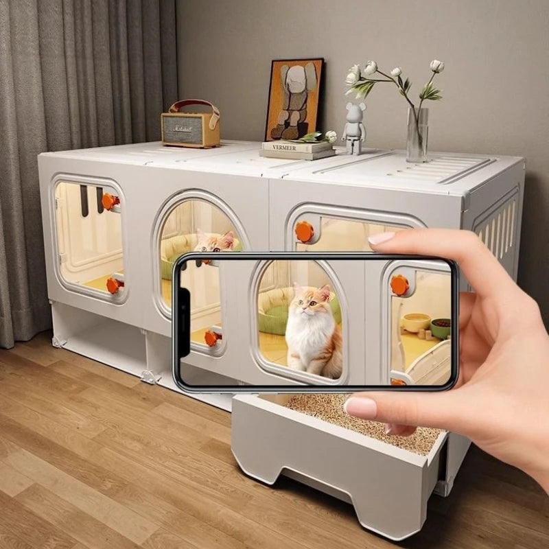 Cat house storage drawer open | PatLab