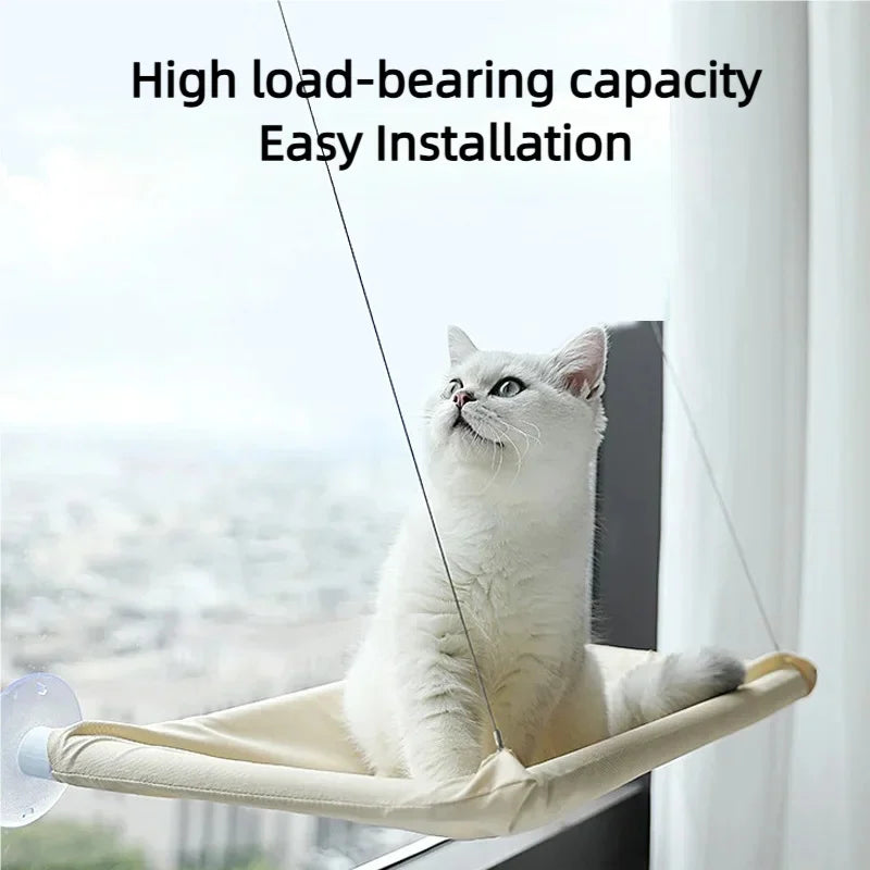Cat Window Hammock Hanging Perch Bed — Light Grey