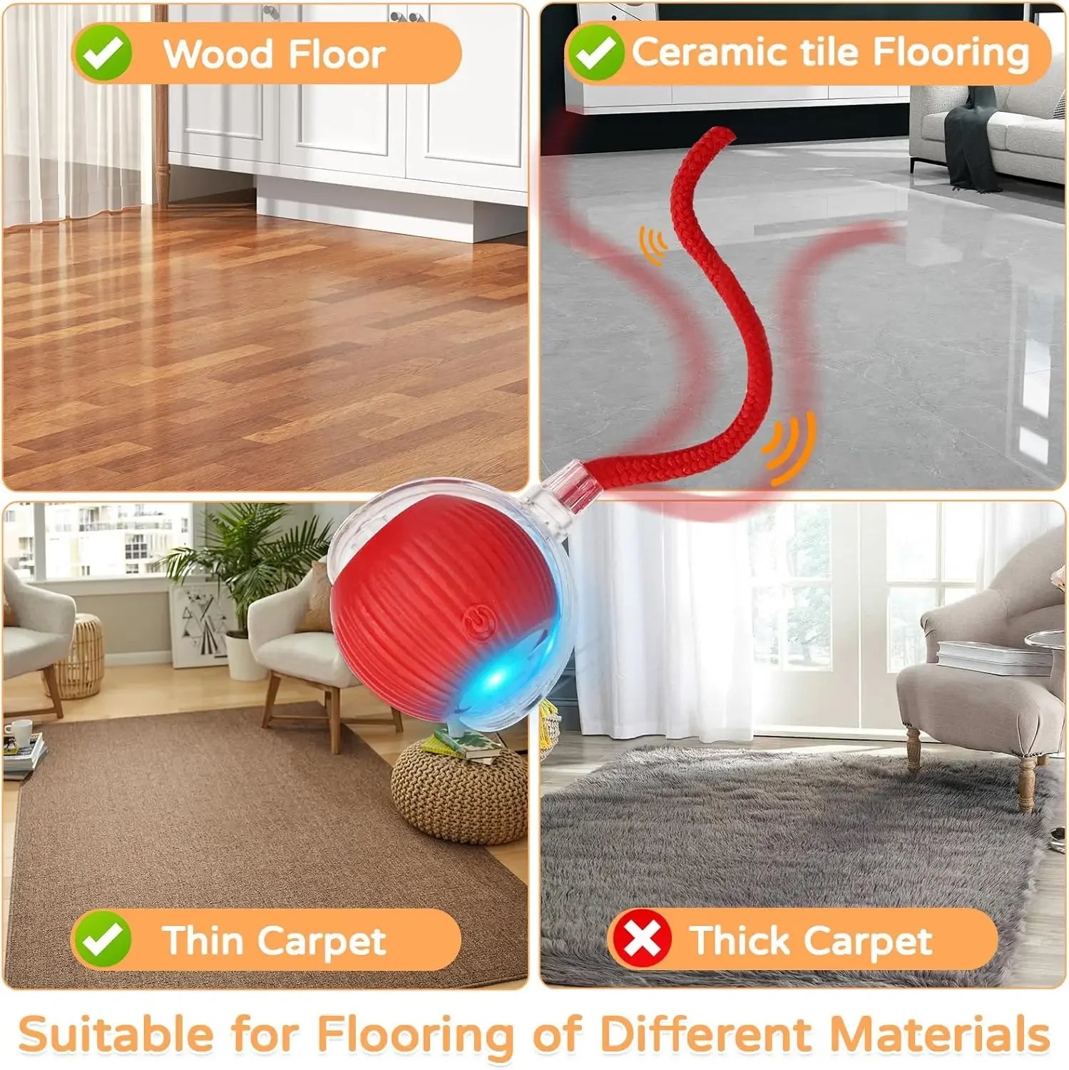 Smart Rolling Ball Cat Toy — Blue