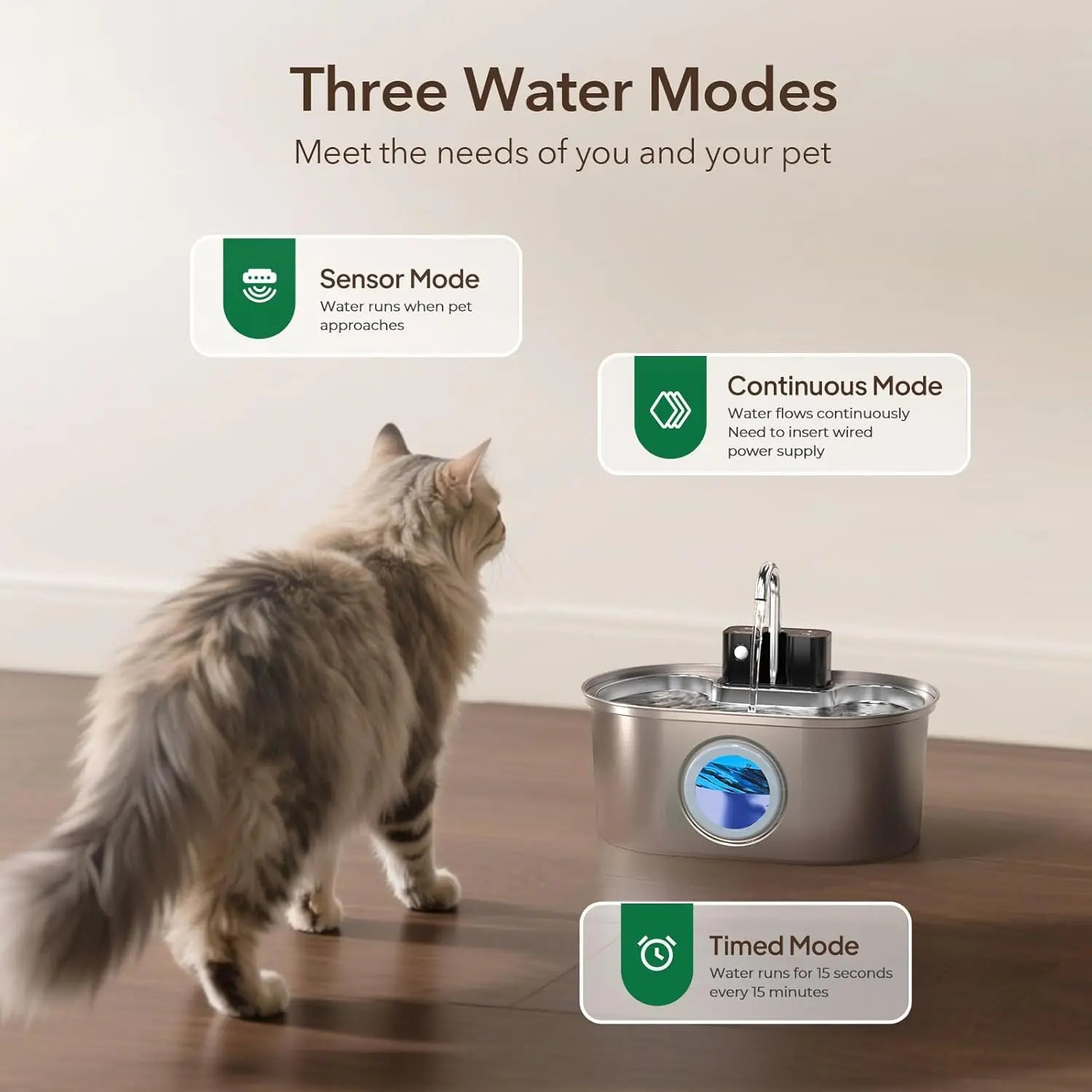 Stainless Steel Automatic Pet Water Fountain